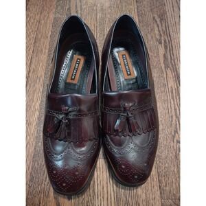 Florsheim‎ Mens 10 3E Burgundy Leather Kiltie Tassel Wingtip Loafers Slip On...